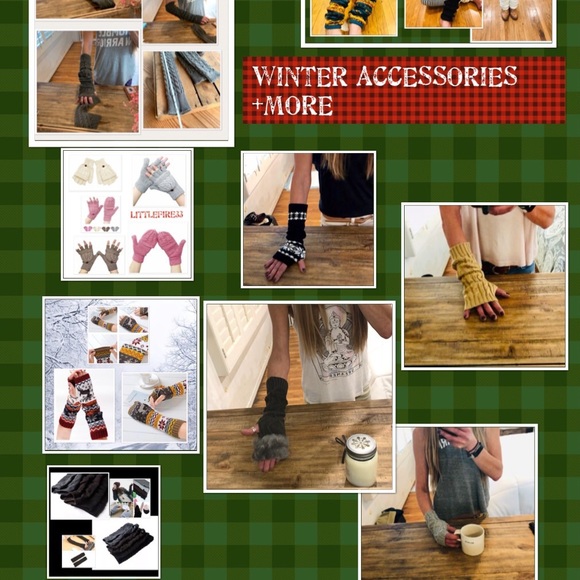 ✨BOHO KNIT HAND ARM WARMER FINGERLESS GLOVE - Picture 6 of 6